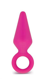 Medium Candy Rimmer Fuchsia Satin Silicone Anal Plug for Beginners Butt Plugs